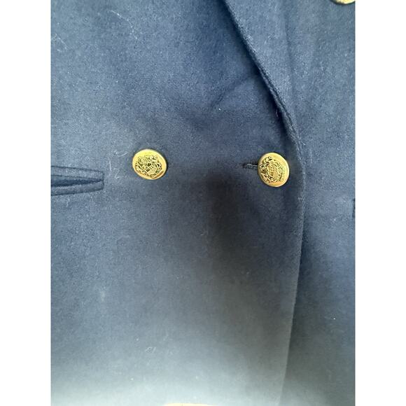 Vintage Dumas Womens Navy Wool Doublebreasted Blazer Size 10 Gold Buttons USA - Picture 6 of 13